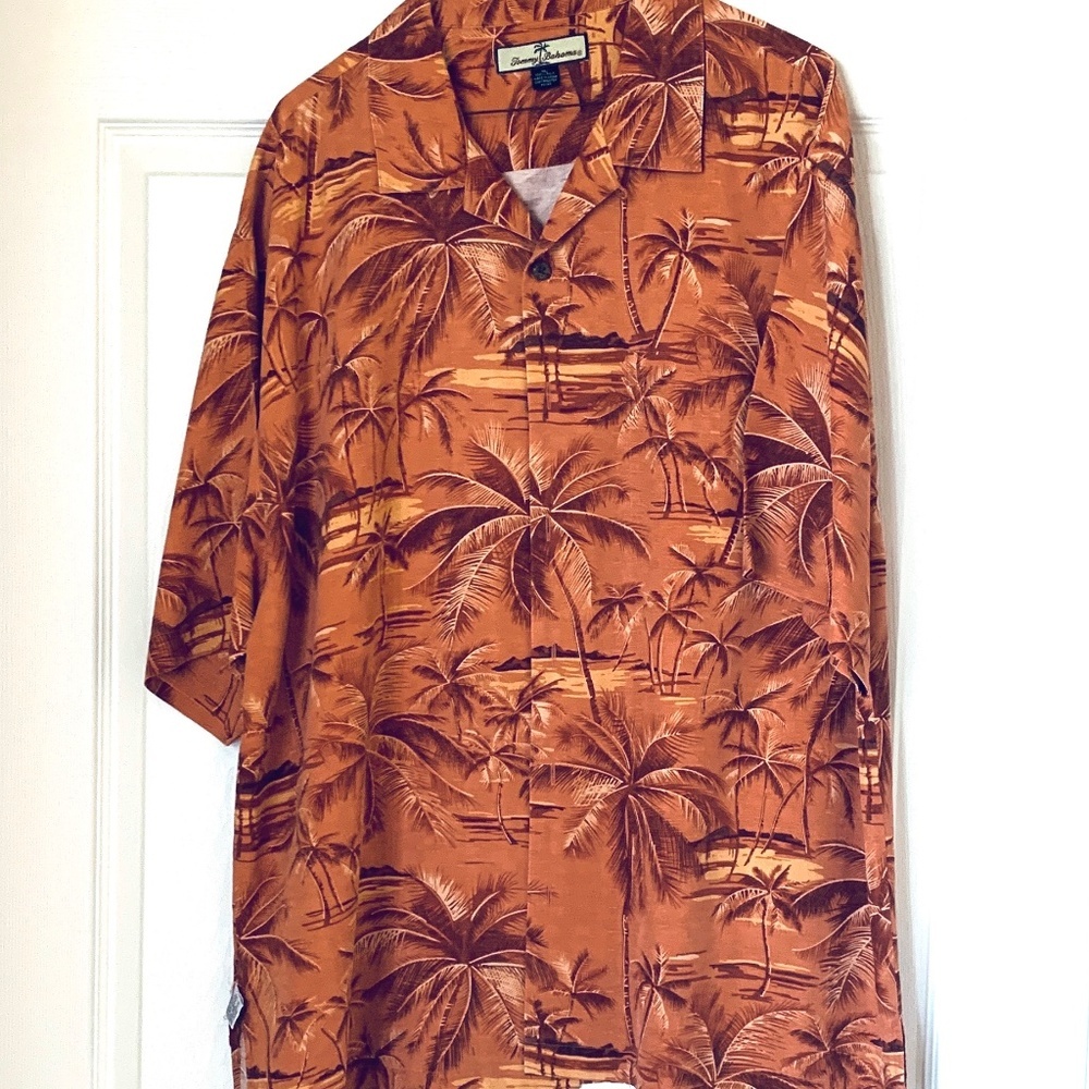 TOMMY BAHAMA Tropical Silk Short Sleeve Camp Shirt XL
